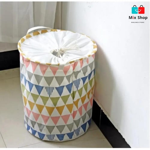 سلة غسيل ملابس قابلة للطي مع رباط لتخزين الملابس