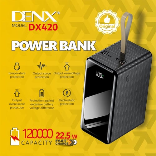 باور بنك DENX DX420 سعة 120000mAh شحن سريع 66W مع...