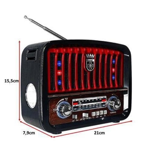 راديو محمول DENX DX2450 مع صوت Hi-Fi وبلوتوث ومصبا...