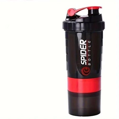 زجاجة ماء رياضية بثلاث طبقات مع كوب خلط البروتين ب...