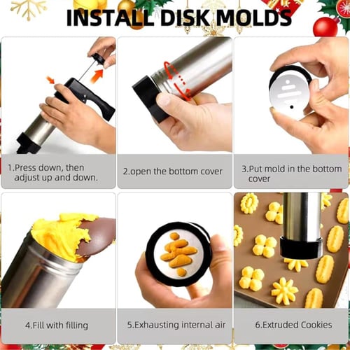 مسدس صنع الكوكيز 16 في 1 DENX DX3432 لتشكيل البسكو...