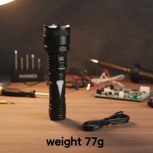 مصباح يدوي متعدد الوظائف S65 LED قابل للشحن Type-C...