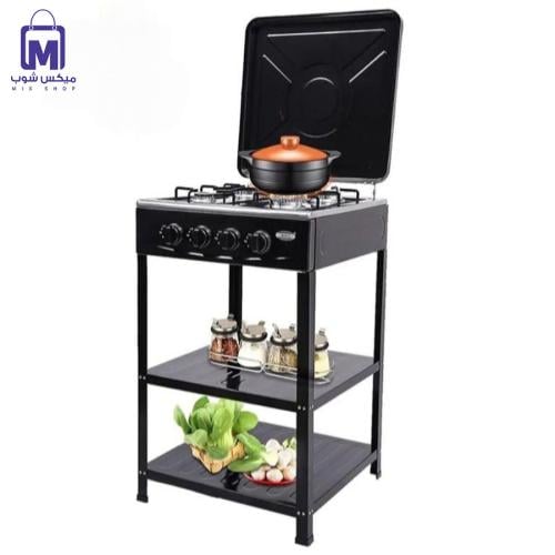 موقد غاز Primo Plus PR619 تصميم متين مع 4 شعلات مط...