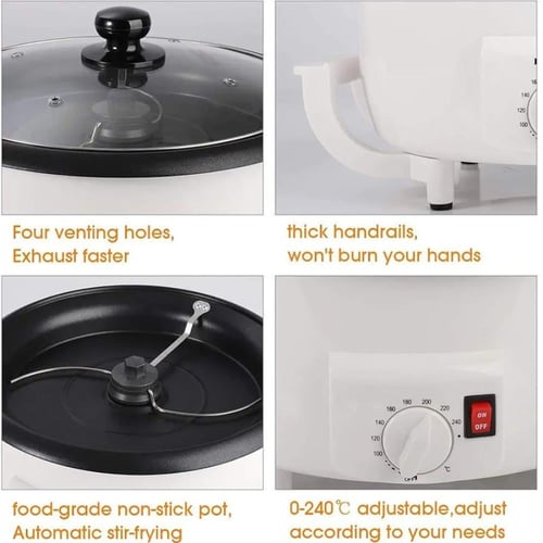 آلة تحميص القهوة وصنع الفشار DENX DX3422 بسعة 2 لت...