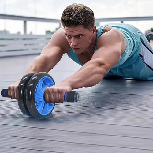 عجلة التمارين الرياضية مع مقابض إسفنجية مريحة .