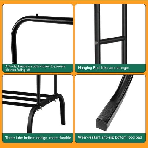 حامل ملابس حديد مزدوج اسود من بريمو بلس