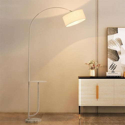 مصباح أرضي مع 3 ألوان إضاءة ورف قابل للتعديل من ال...