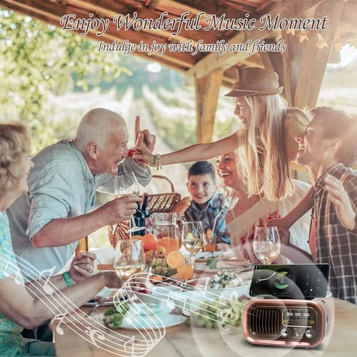 راديو بلوتوث محمول DENX DX2449 بألواح شمسية وتشغيل...