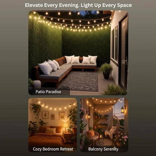 حبل إضاءة LED خارجي 20 متر مقاوم للملاء IP65 للحدا...