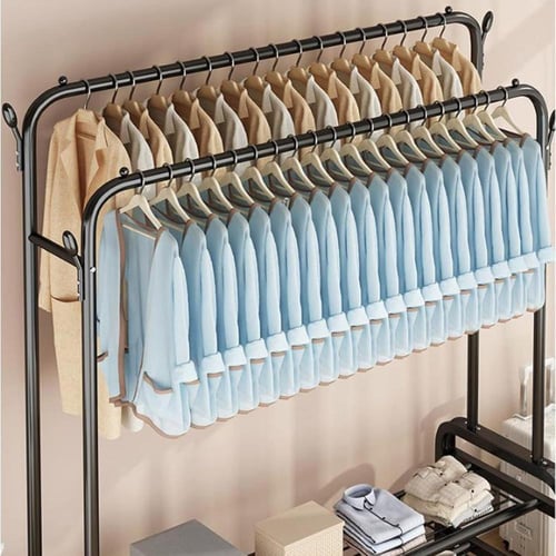 ستاند ملابس 3×1 (لون اسود) من Primo Plus بخطافات ج...