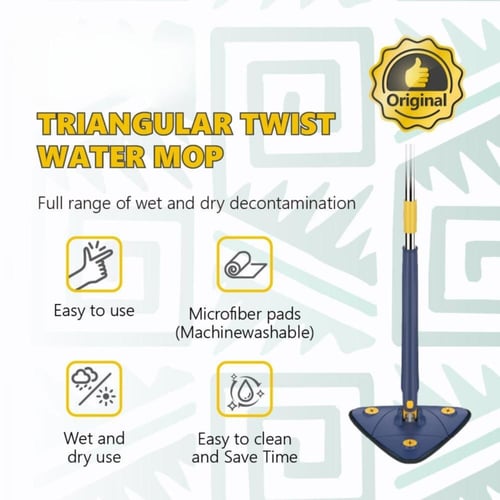 ممسحة تنظيف ثلاثية ودوران 360 درجة مع وسادات ألياف...