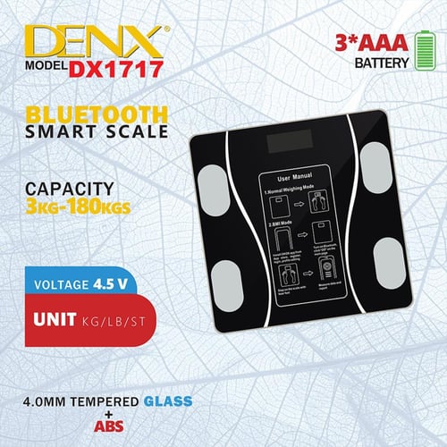 ميزان ذكي DENX DX1717 بتقنية البلوتوث لتحليل الجسم...