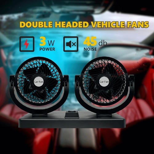 مروحة سيارة صغيرة بتصميم مزدوج لترطيب الهواء أثناء...