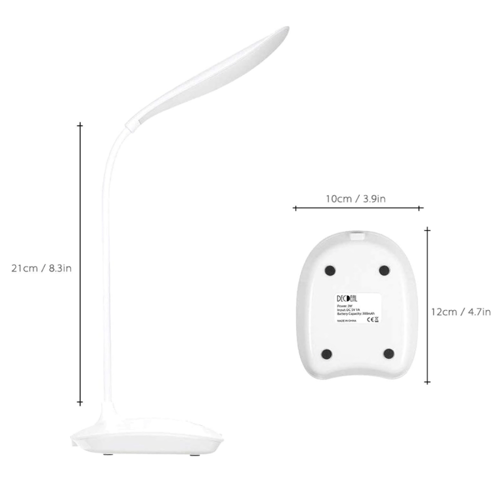 مصباح طاولة LED أبيض خفيف قابل لإعادة الشحن عبر US...