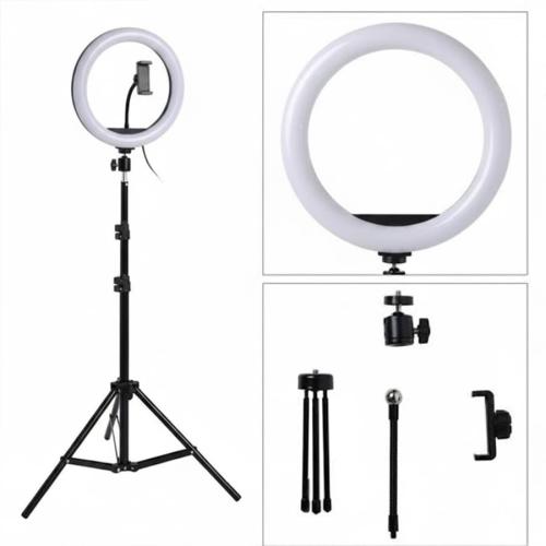 حلقة إضاءة LED 12 بوصة احترافية DX300 بثلاثة ألوان...