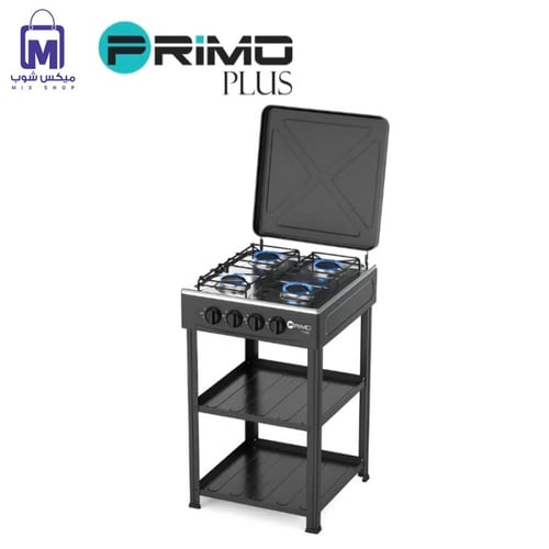 موقد غاز Primo Plus PR619 تصميم متين مع 4 شعلات مط...