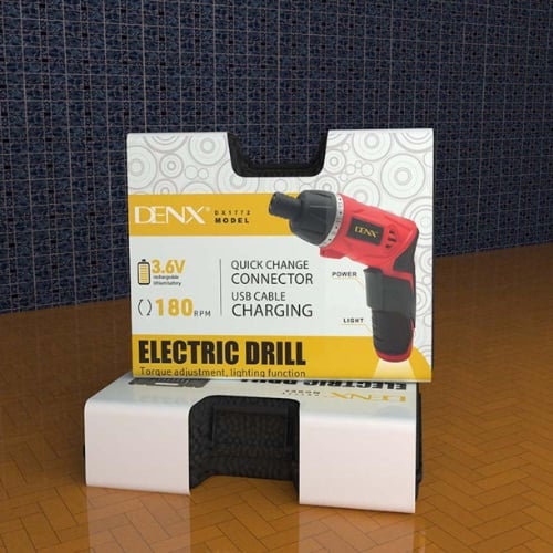 دريل كهربائي DENX DX1772 مع كشاف و40 قطعة لجميع أع...