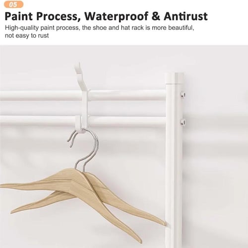 منظم أحذية ومعاطف 5 طبقات من الإستانلس ستيل مع قضب...