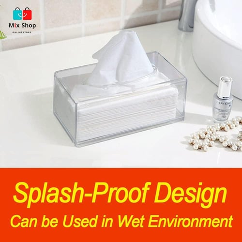 علبة مناديل اكريليك شفاف للمنزل والسيارة