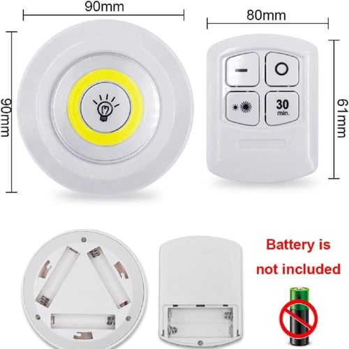 أضواء LED تتكون من 3 قطع مع جهاز تحكم عن بُعد لمخت...