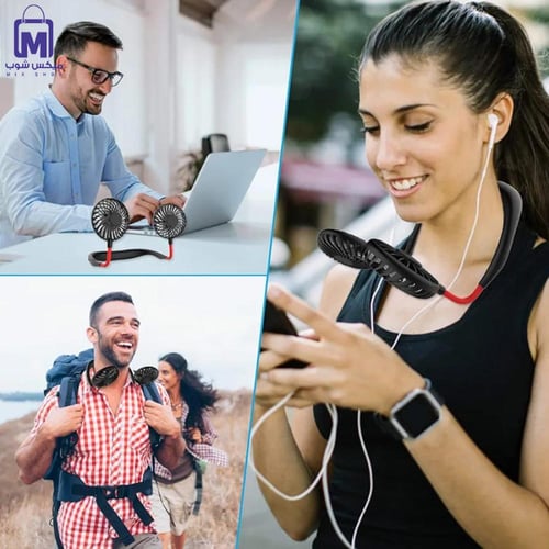 مروحة DENX DX2612 القابلة للارتداء بتبريد قوي و3 س...
