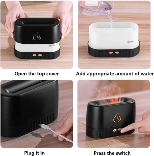 فواحة و مرطب هواء بتأثير ضوء اللهب بسعة 200 مللي و...