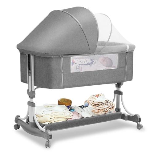 سرير الأطفال المحمول بتصميم قابل للطي السريع مع غط...