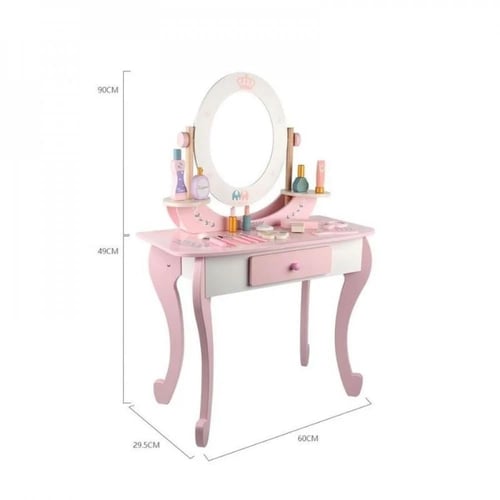 تسريحة لعبة للبنات مع كرسي، اكسسوارات ومكياج للاطف...