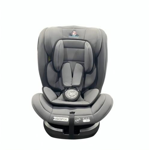 كرسي سيارة دوران 360 - رمادي