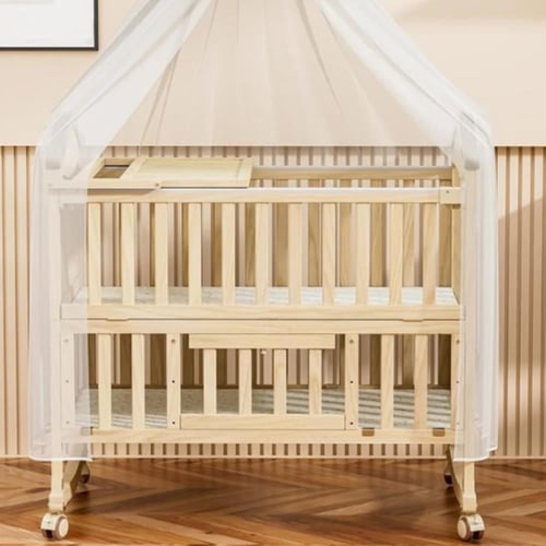 سرير أطفال خشبي قابل للتعديل 120 × 60 سم