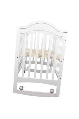 سرير خشبي هزاز للأطفال مع ناموسية + مرتـــبـة