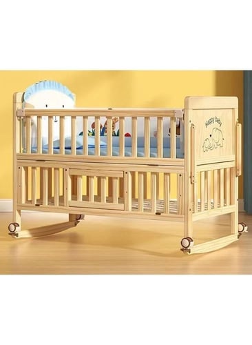 سرير خشبي مع خزانة 120×60سم