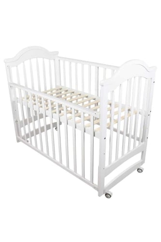 سرير خشبي هزاز للأطفال مع ناموسية + مرتـــبـة