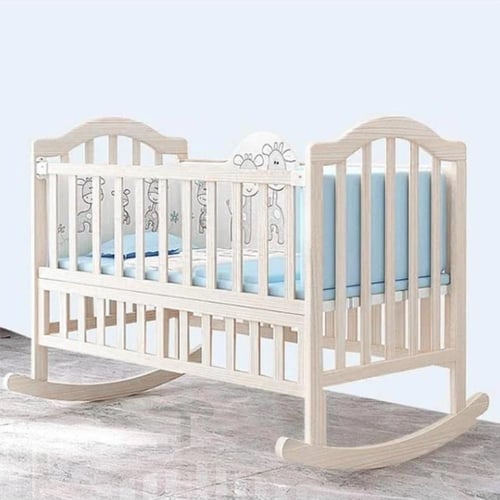 سرير أطفال خشبي متعدد الاستخدام