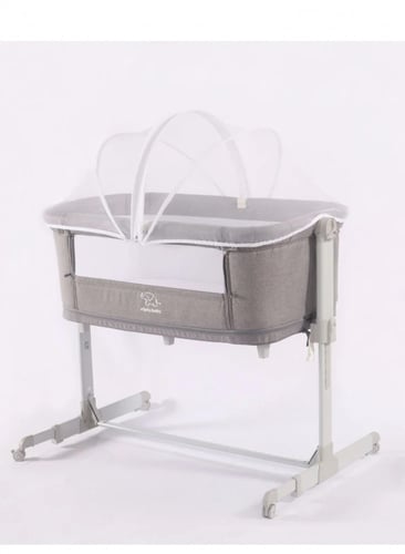 سرير نكست مهد الطفل الملاصق لسرير الأم- رمادي غامق...