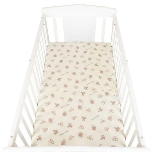 سرير أطفال خشبي قابل للطي مع ناموسية - تصميم زرافة...