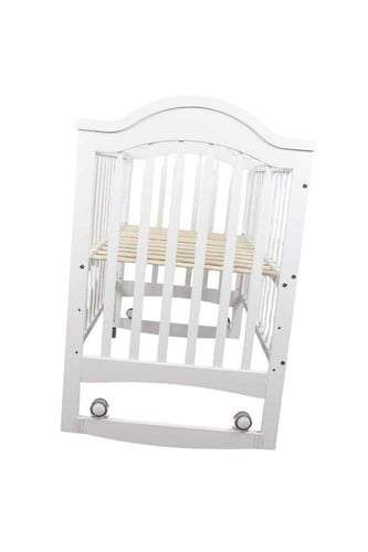 سرير خشبي هزاز للأطفال مع ناموسية + مرتـــبـة