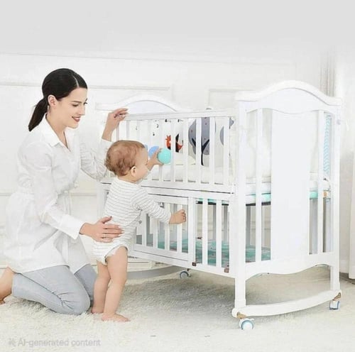 سرير اطفال متعدد الوظائف يمكن دمجه مع سرير الام