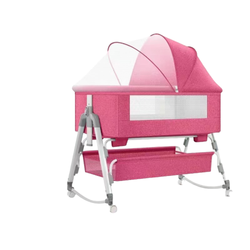 سرير الأطفال المحمول بتصميم قابل للطي السريع مع غط...