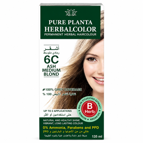 Pure Planta Herbalcolor Permanent Gel Hair Color 7C Dark Ash Blonde – 135ml