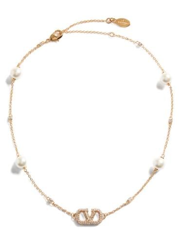 VLogo Signature pearl necklace