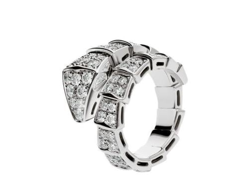 خاتم Serpenti Viper Flex – فضي مرصّع