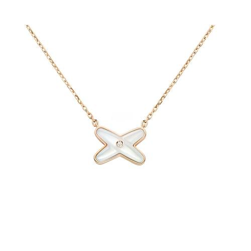 قلادة Liens Émail Mini X – عرق اللؤلؤ