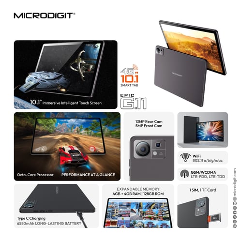تابلت G11 من شركة مايكروديجيت ذاكرة 128 قيقا رام 8