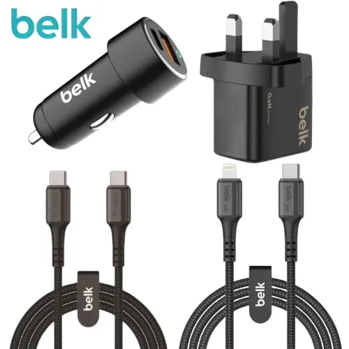بكج من belk شاحن جداري 23واط و سيارة 53واط و تايب...