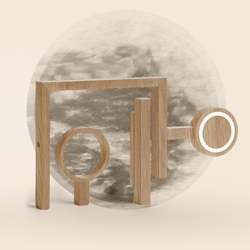 فريم خشبي لمكينة الإكسبلوم بلون خشب البلوط