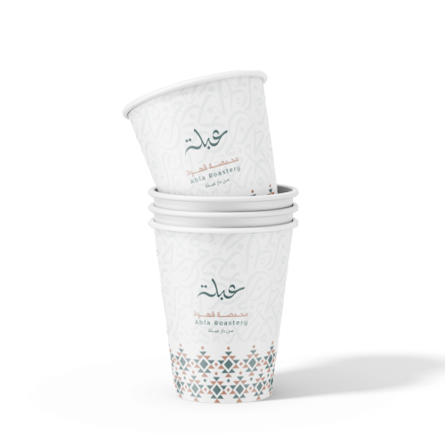 شدة أكواب ورقية بيضاء 9 أونص