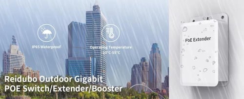 Poe repeater poe + 5 منافذ ، 1 في 4 خارج ، 5 جيجاب...