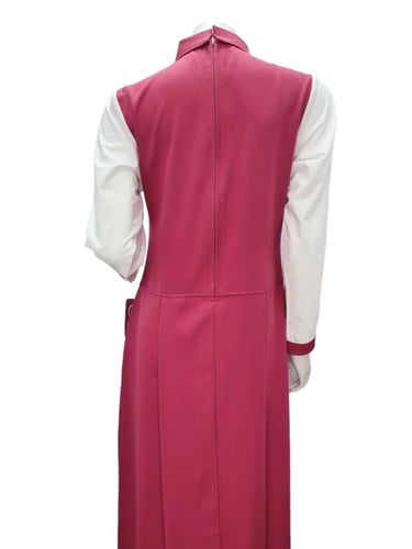 مريول وردي بقميص متصل موديل كويتي( 13 )