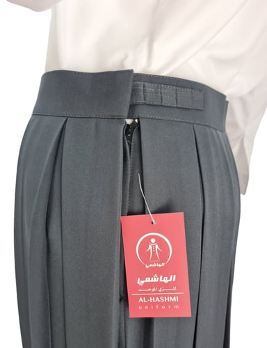 تنورة رصاصي كسرات بدون قميص